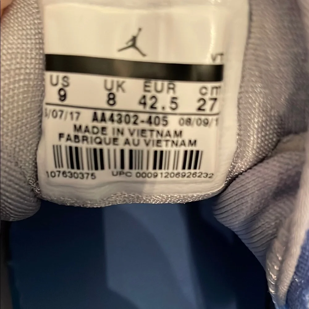 Jordan Blue and Gray Athletic Shoes with Streamlined Design